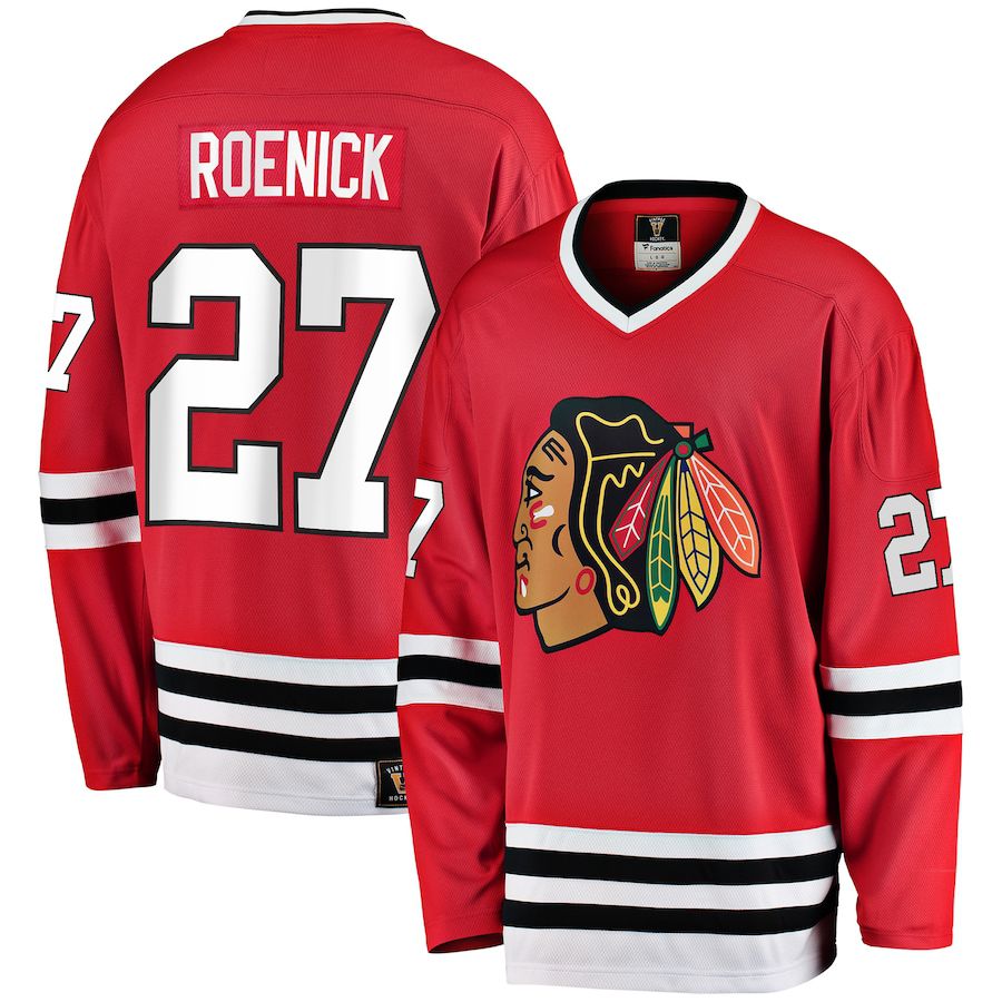 Men Chicago Blackhawks #27 Jeremy Roenick Fanatics Branded Red Premier Breakaway Retired Player NHL Jersey->chicago blackhawks->NHL Jersey